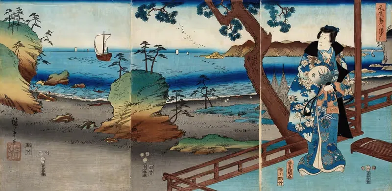 Fashionable Genji at Suma — Utagawa Kunisada (Toyokuni III)