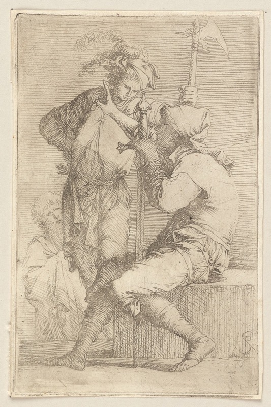 Two Soldiers, One Seated on a Square Stone by Сальватор Роза, 1656 - 1657 — digital art print download