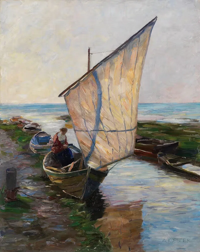 Segelboot, Holland by Alexander Koester, 1902 — digital art print download