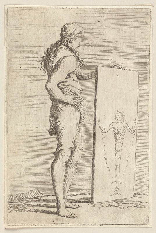 Young Man Viewing a Painting by Сальватор Роза, 1656 - 1657 — digital art print download