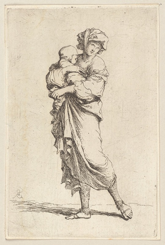 Young Mother Carrying an Infant — Salvator Rosa