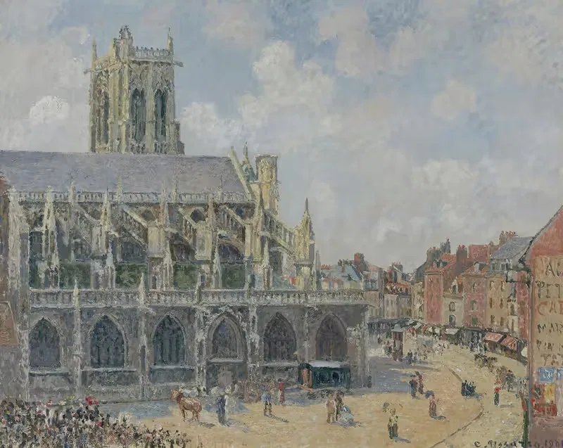 L'église Saint-Jacques À Dieppe, Matin, Soleil — Camille Pissarro