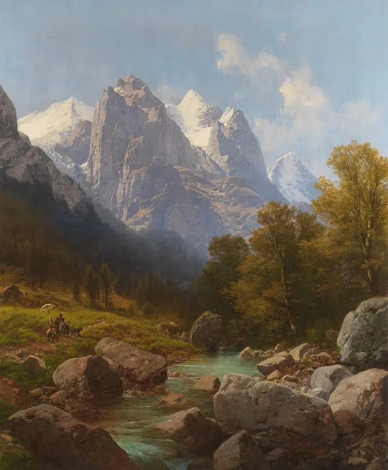 Художник в горах by Карл Мильнер, 1884 — digital art print download