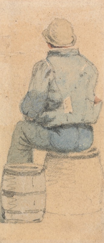 A Seated Peasant Boy Seen From Behind by Самуэль Прут — digital art print download