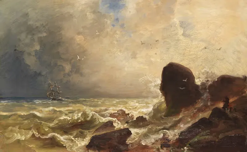 Пылающее море by Кристиан Эрнст Морганштерн, 1850 — digital art print download