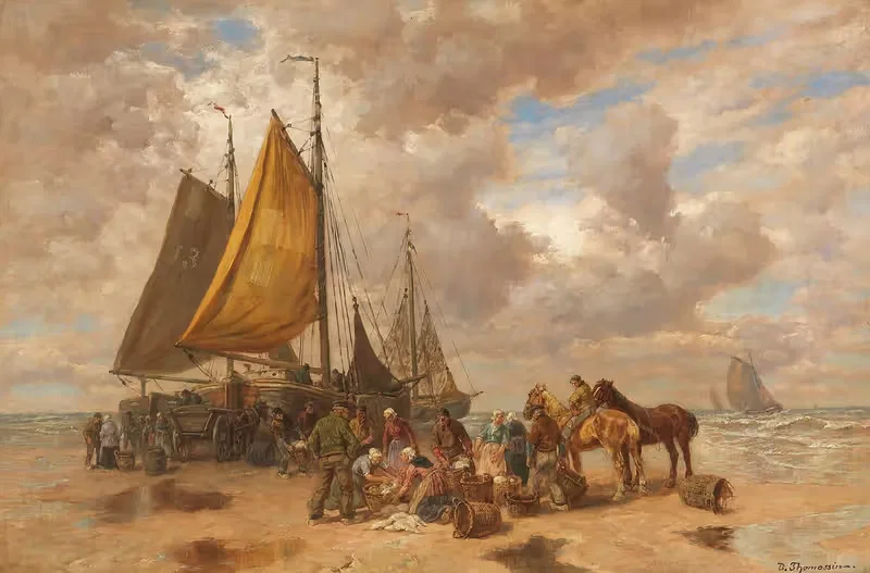 Рыбак у моря by Дезире Томассан, 1900 — digital art print download