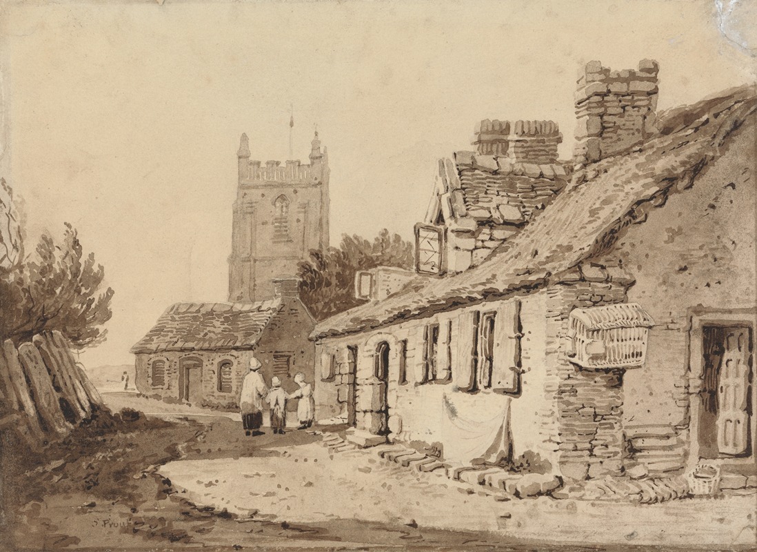 Church and Cottages by Самуэль Прут — digital art print download