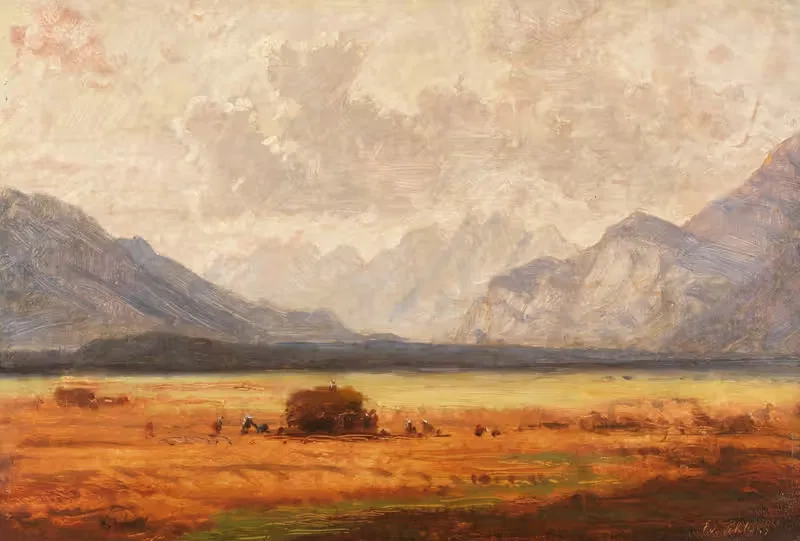 Heuernte im Voralpenland — Eduard Schleich The Younger