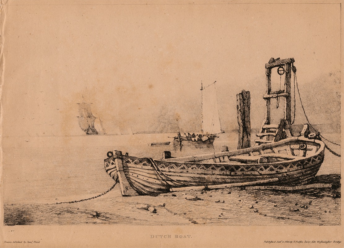 Dutch Boat by Samuel Prout, 1814 — digital art print download