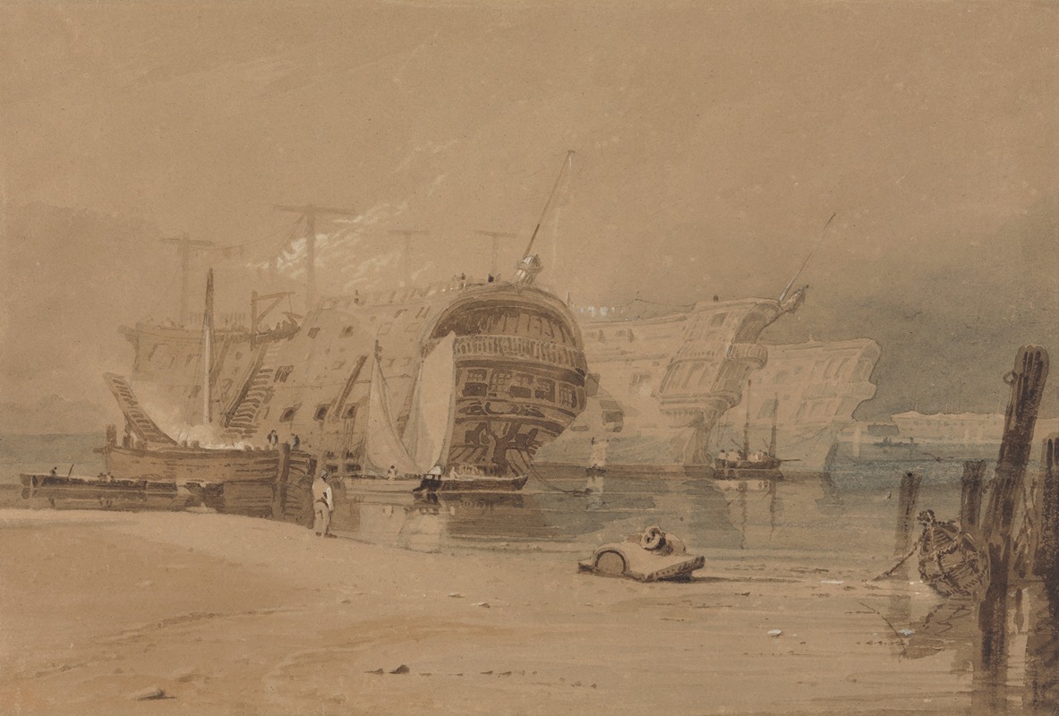 Hulks at Plymouth by Самуэль Прут — digital art print download