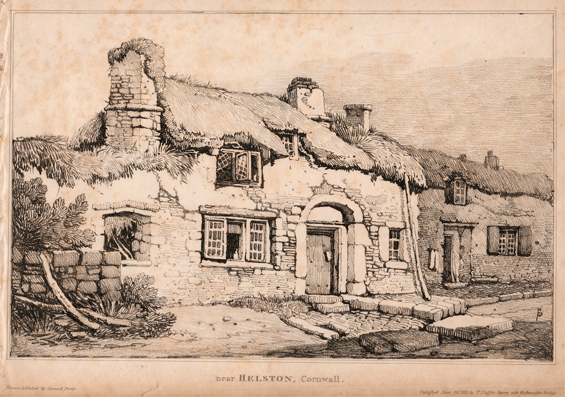 Near Helston, Cornwall by Самуэль Прут, 1813 — digital art print download
