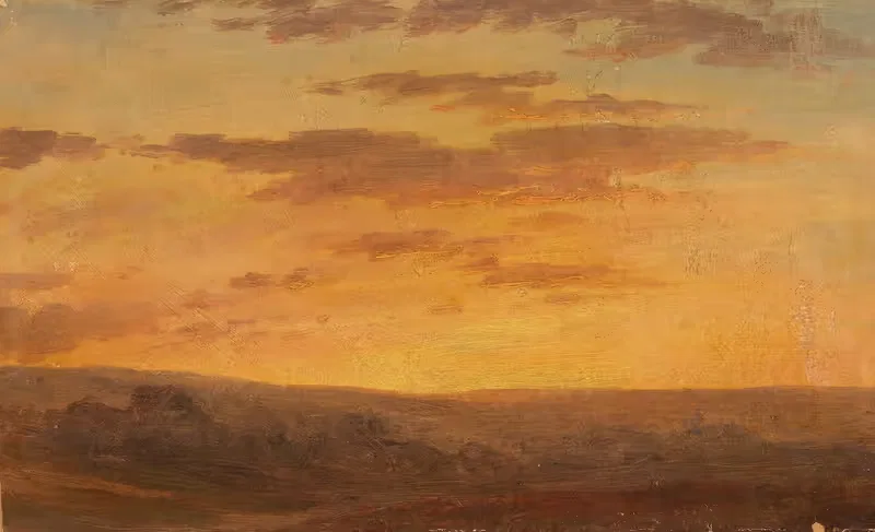 Пейзаж в вечерних сумерках by Густав Фридрих Паппериц, 1858 — digital art print download