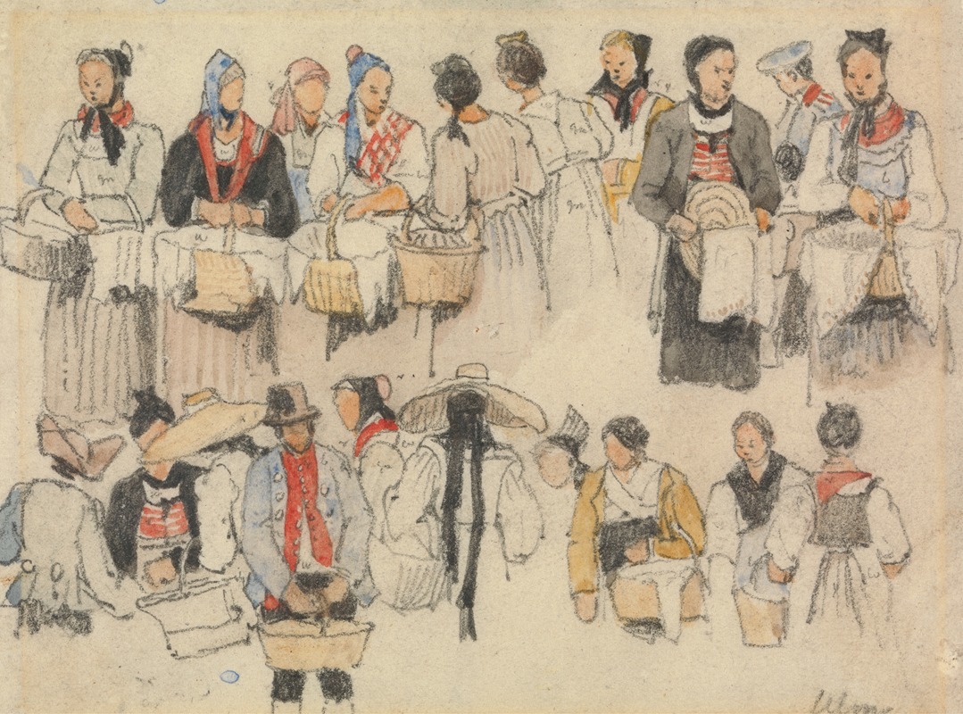 Study of Figures at Ulm by Самуэль Прут — digital art print download
