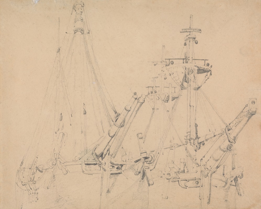 Study of Two Laid Up Sailing Vessels — Samuel Prout