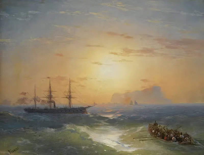 Shipping Off Ischia by Ivan Konstantinovich Aivazovsky — digital art print download