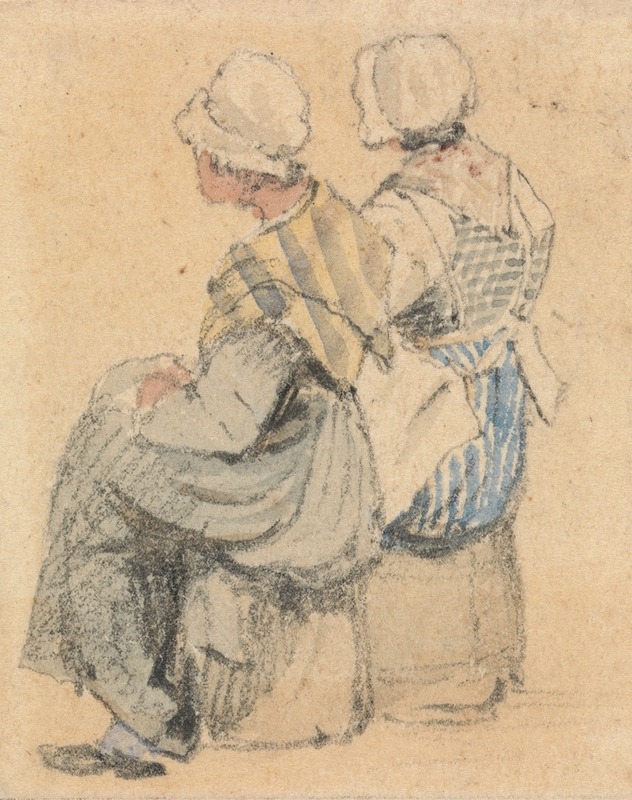 Two Peasant Girls, Seated by Самуэль Прут — digital art print download