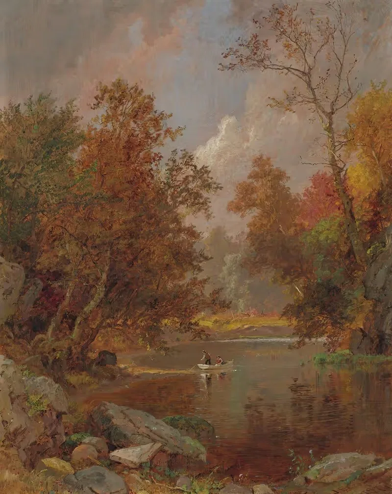 Осень на реке by Джаспер Фрэнсис Кропси, 1877 — digital art print download