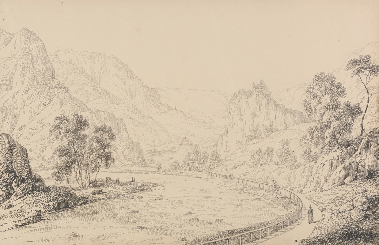 Between Brixen and Klausen – Tyrol by Сэр Чарльз Д'Ойли, 1840 — digital art print download
