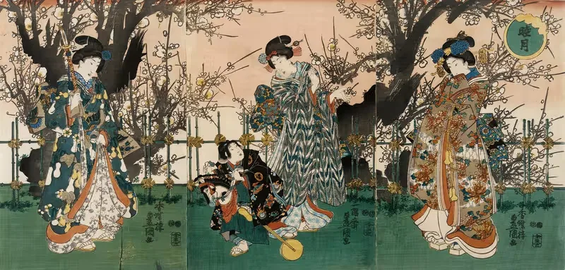 The First Lunar Month by Utagawa Kunisada (Toyokuni III) — digital art print download