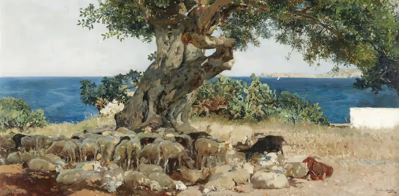 Алгарробо (Дерево рожкового дерева) by Хоакин Соролья, 1899 — digital art print download
