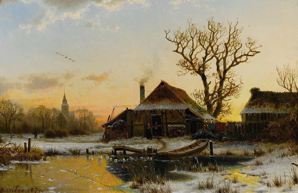 Зимний сумрак by Иоганнес Бертольомей Дунце, 1874 — digital art print download