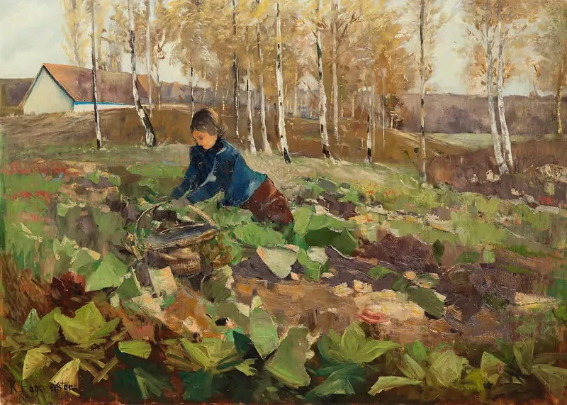 Bäuerin im Rübenfeld by Karl Hagemeister, 1885 — digital art print download