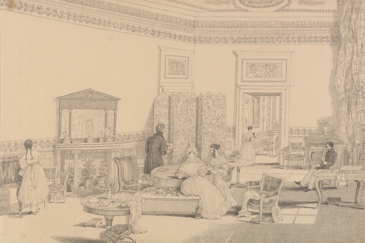 Drawing Room, Casino Pecori by Сэр Чарльз Д'Ойли, 1841 — digital art print download