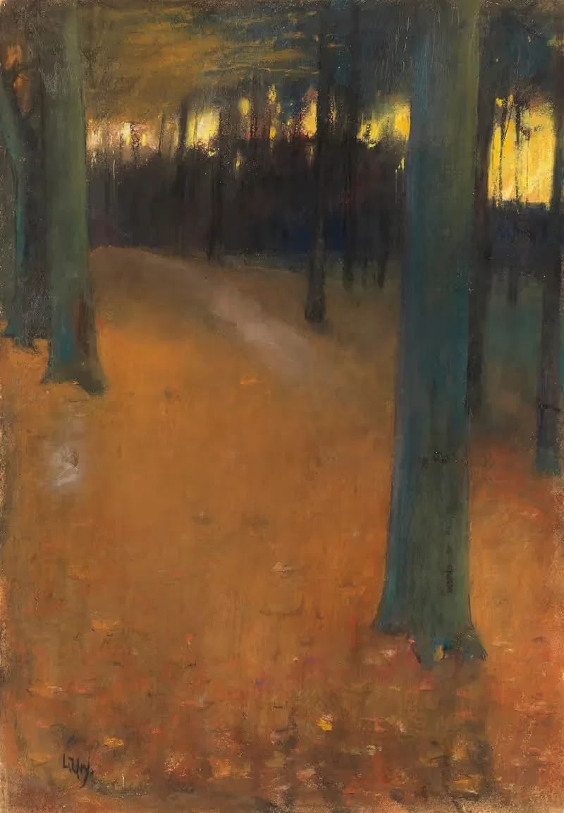 Лесной пейзаж в вечернем свете by Лессер Ури, 1890 — digital art print download