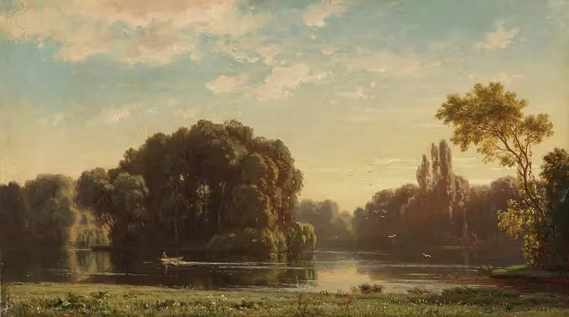 Английский сад в Мюнхене by Людвиг Мейкснер, 1856 — digital art print download