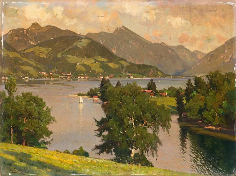 Blick auf den Tegernsee von Westen aus — Otto Strützel