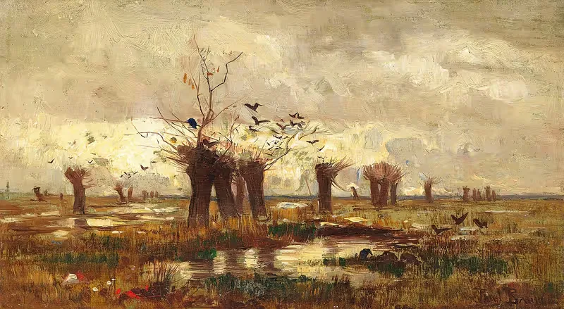 Мурландский пейзаж с ивами by Поль Баум — digital art print download