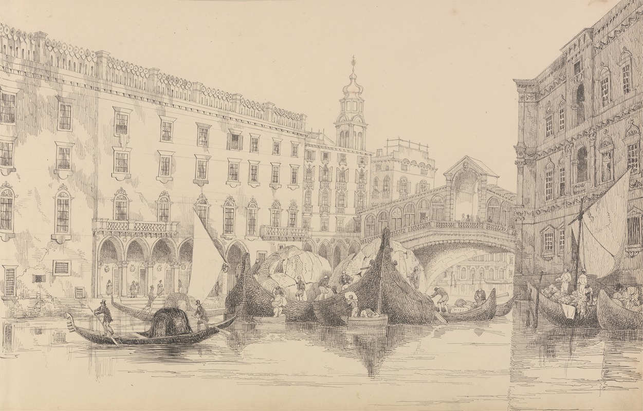 The Rialto – Venice by Сэр Чарльз Д'Ойли, 1840 — digital art print download