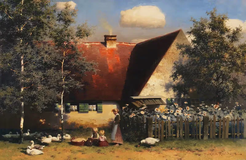 Летняя идиллия за домом by Пауль Вильгельм Келлер-Ройтлинген — digital art print download