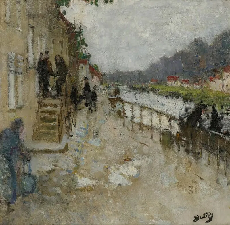 Bord De Canal À Saint-Mammès — Pierre-Eugène Montézin