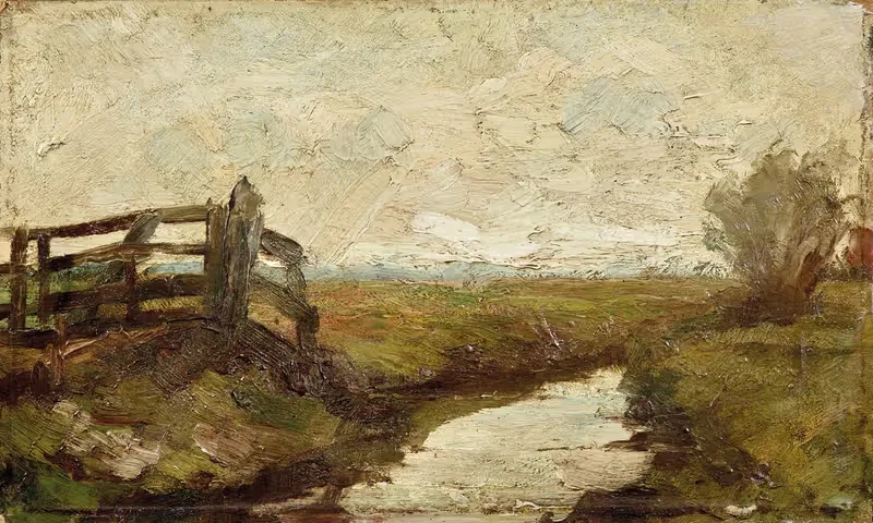 Орошительная канава с деревянными воротами слева by Пит Мондриан, 1894–1895 — digital art print download