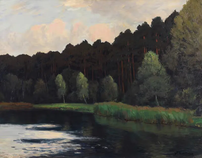 Груневальдское озеро by Уолтер Лейстиков, 1902 — digital art print download