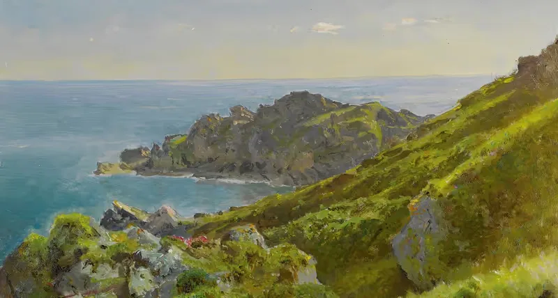 Береговая линия с травяным склоном by Уильям Трост Ричардс — digital art print download