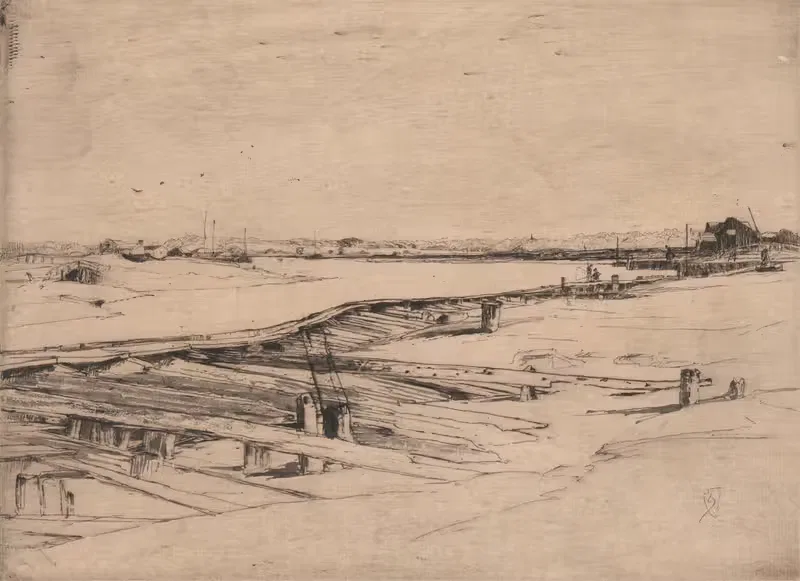 A Quiet Evening on the Ferry over the Blyth — Sir Frank Short