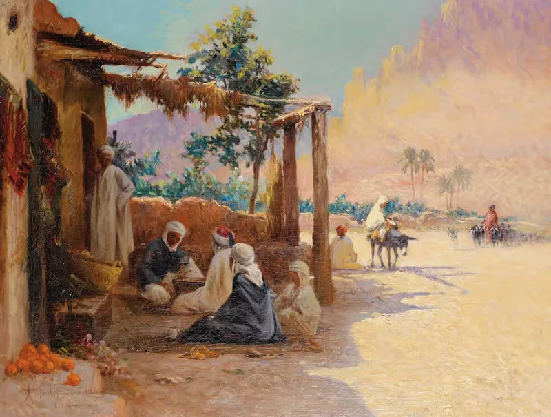 Шахматисты в Эль-Кантара by Алексис-Огюст Делаг, 1912 — digital art print download