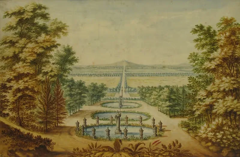 Scenic View of Gardens — Antoine-Claude Fleury