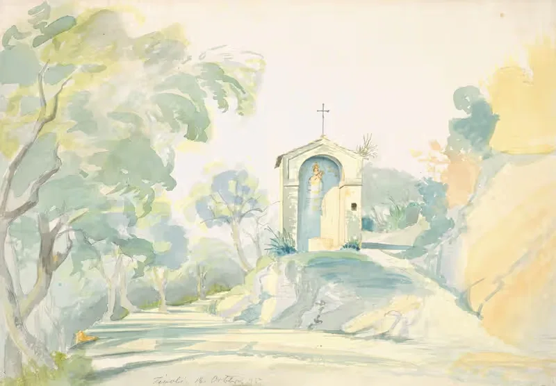 A Roadside Chapel near Tivoli — August Lucas
