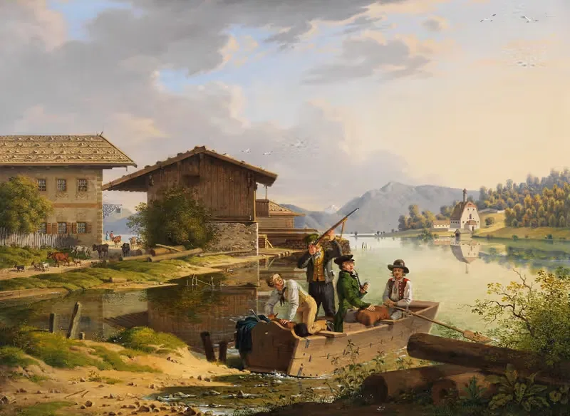 Blick auf den Walchensee by Carl Friedrich Heinzmann, 1820 — digital art print download