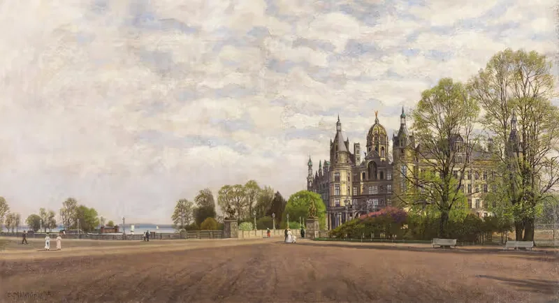 Вид из парка Белладжио, на озере Комо by Карл Мальхин, 1912 — digital art print download