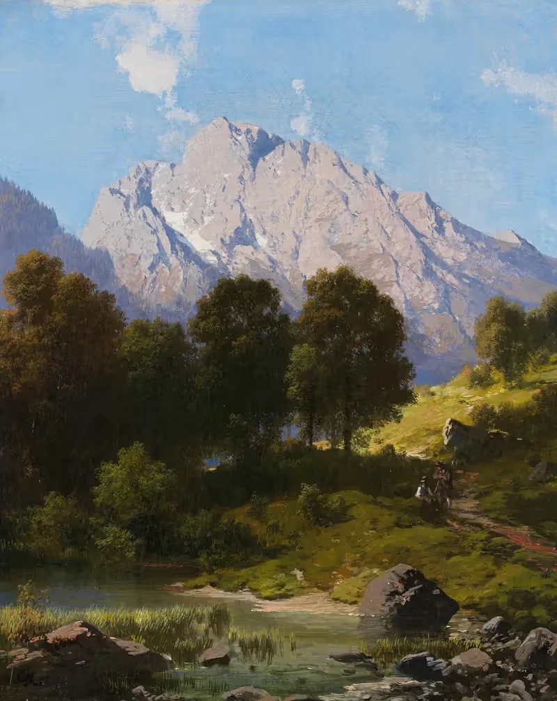 Летний горный пейзаж by Карл Мильнер, 1876 — digital art print download