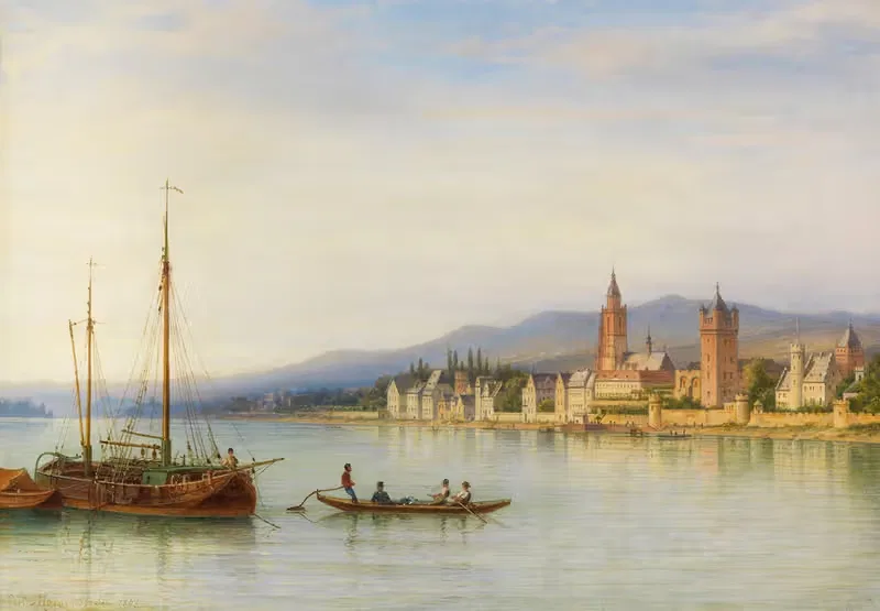 Эльтвиль на Рейне by Карл Морганштерн, 1863 — digital art print download