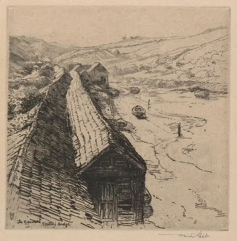 Веревочный путь, мост Спиттал, Уитби by Сэр Фрэнк Шорт, 1891 — digital art print download