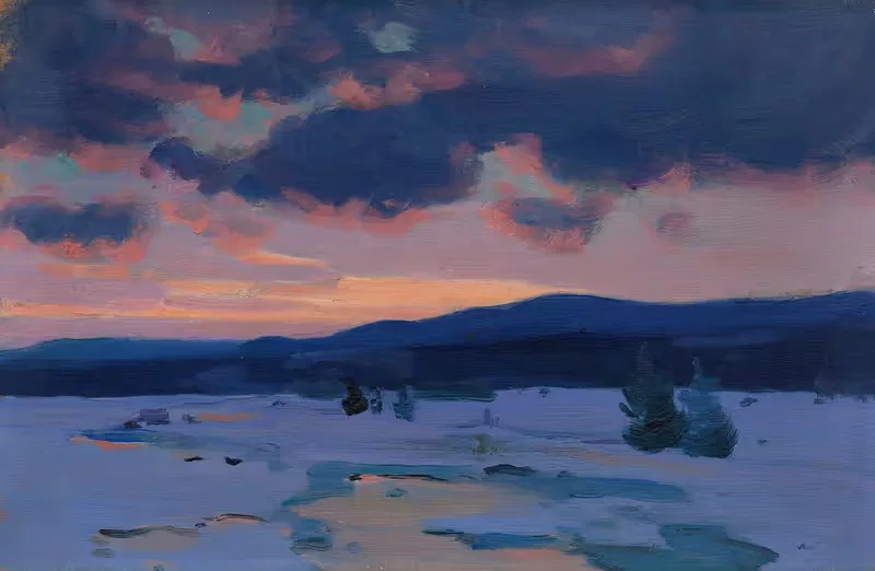 Crépuscule D'hiver (Baie St. Paul) — Clarence Alphonse Gagnon