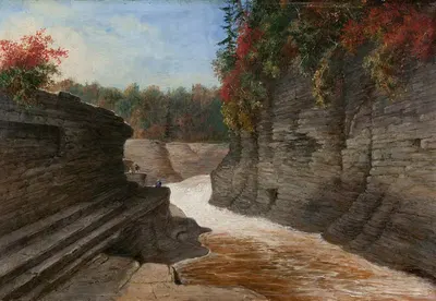 Речная ущелье, осень by Корнелиус Дэвид Кригхофф, c. 1858 — digital art print download