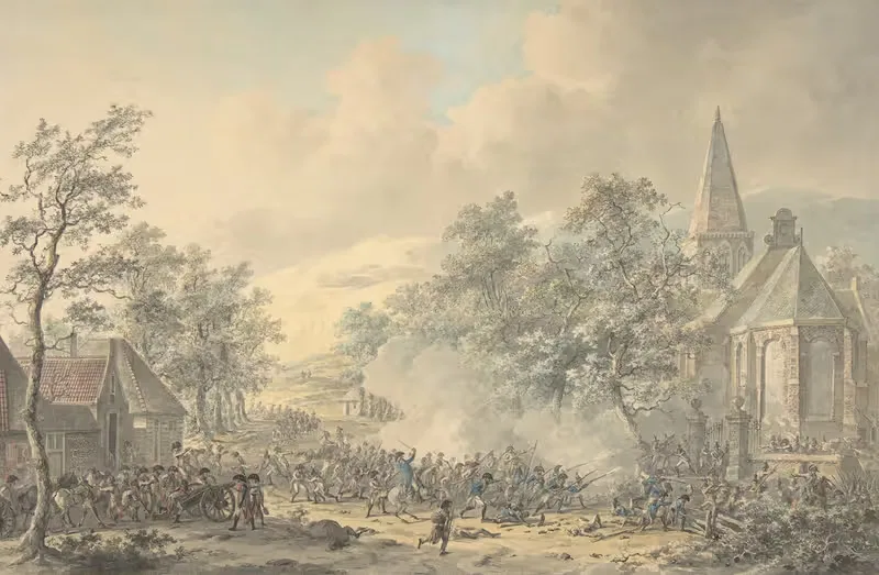 Battle Scene with Church at right — Dirk Langendijk