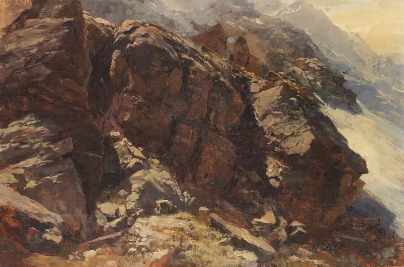 Hochgebirgsstudie by Edward Theodore Compton, 1870 — digital art print download